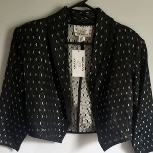 Women's Crazy Cowgirl short bolero jacket SzS black with pattern